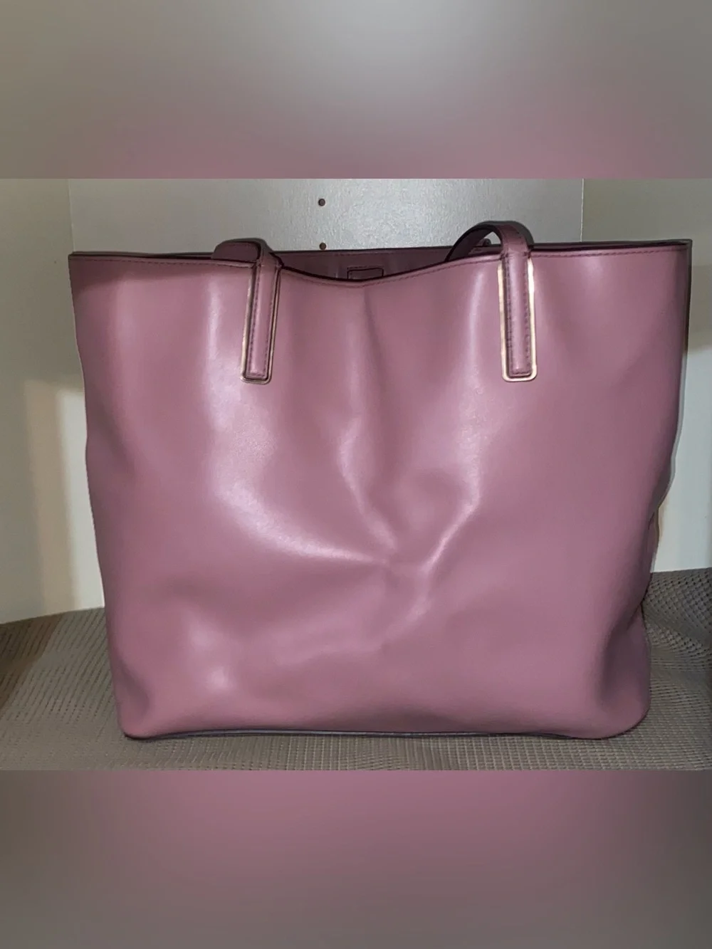 kate spade Pink Leather Butterfly Tote with Gold Accents
